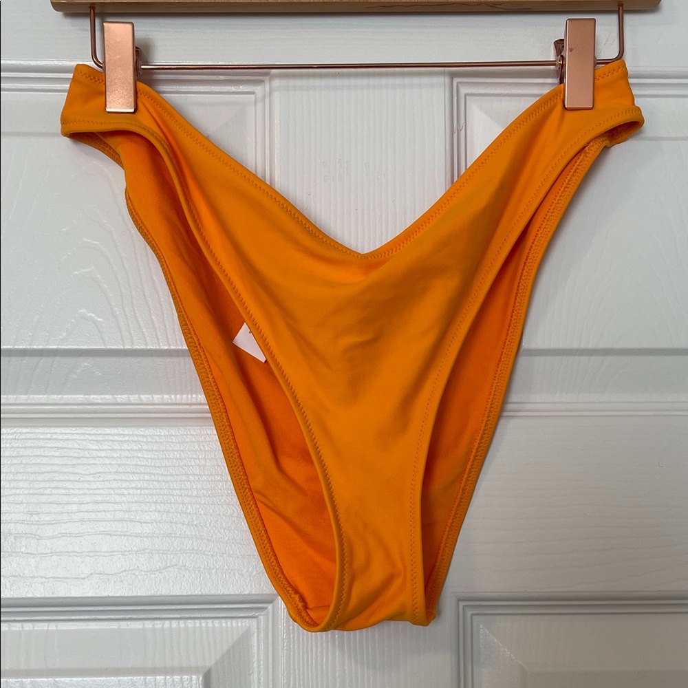 Bright Orange High-Cut Cheeky Bikini Bottom